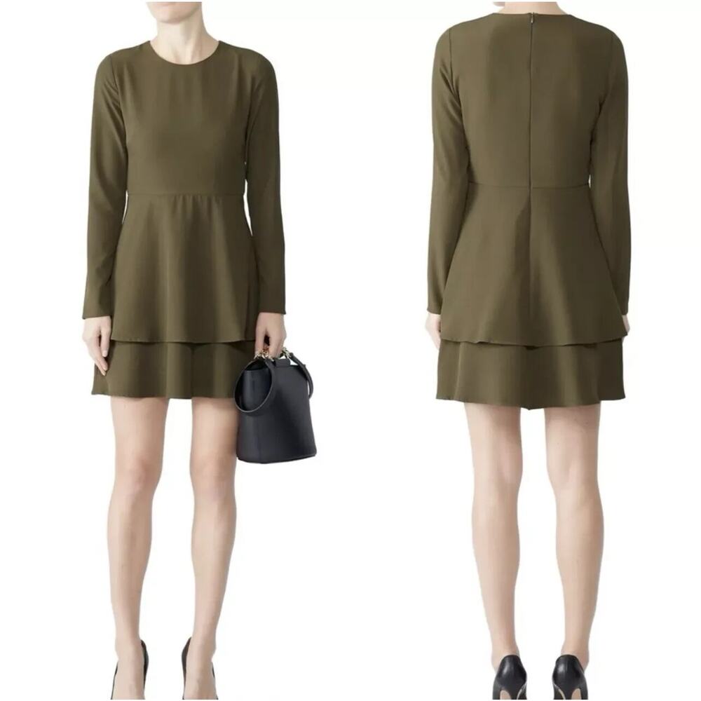 Hutch Women's Olive Green Long Sleeve Classic Neutral Cami Mini Dress Size 10